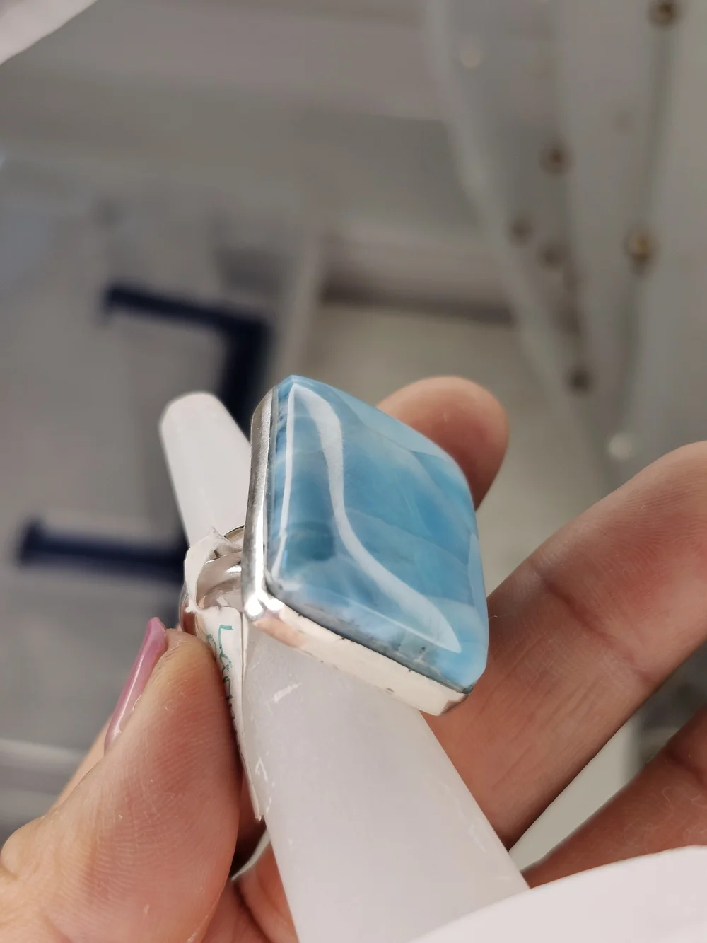 NEW AAA GRADE Larimar Ring 925ss